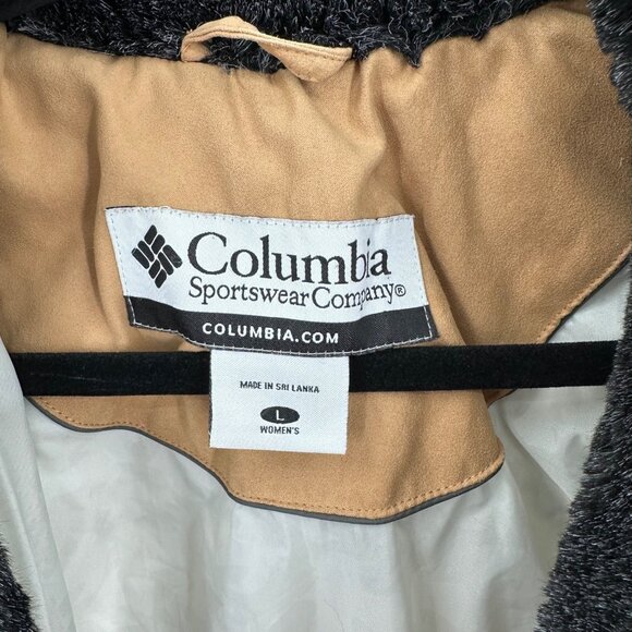 Columbia Womens Tan Zip Pockets Jacket Faux Fur Lined Polyester Size L - Picture 11 of 16